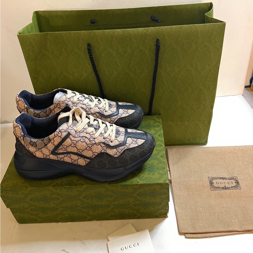 Gucci Blue and Cream Sneakers
